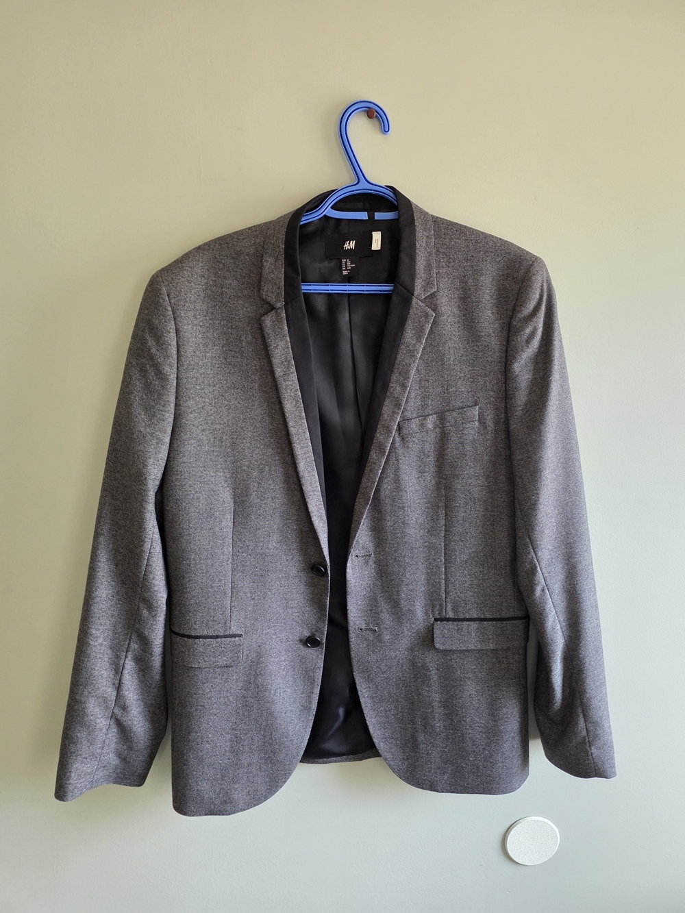 H&M Men's Charcoal Gray Single-Breasted Blazer